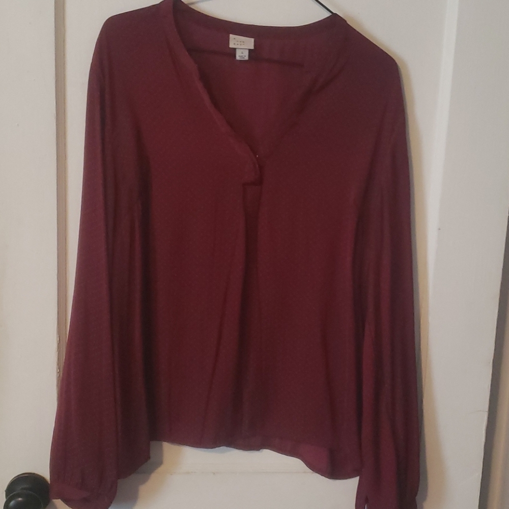 Long sleeve red blouse